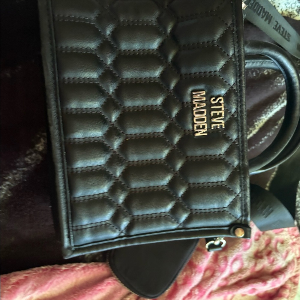 Steve Madden Quilted Black Crossbody Bag